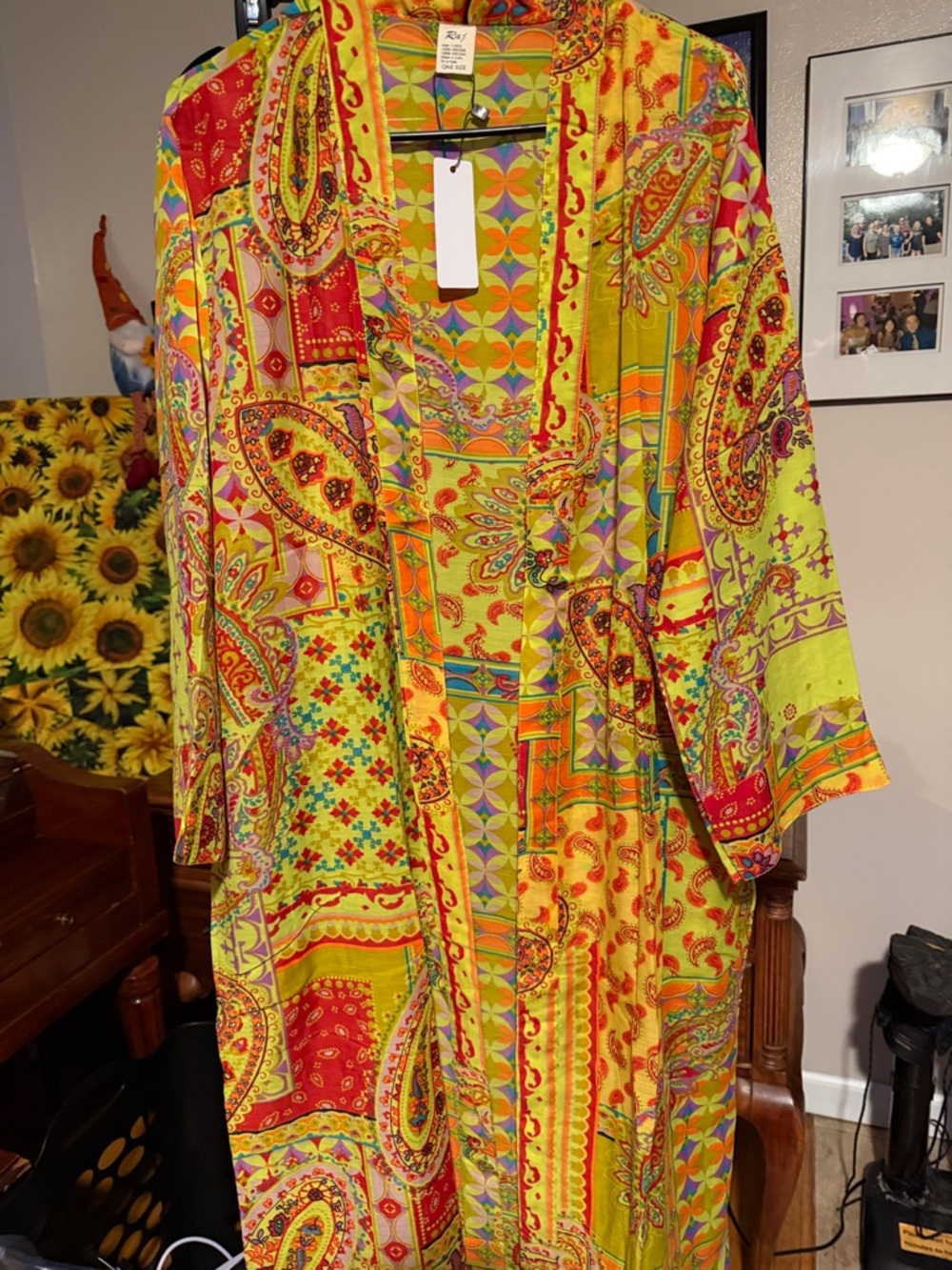 Raj Colorful Geometric & Paisley Print Kimono - Picture 6 of 6